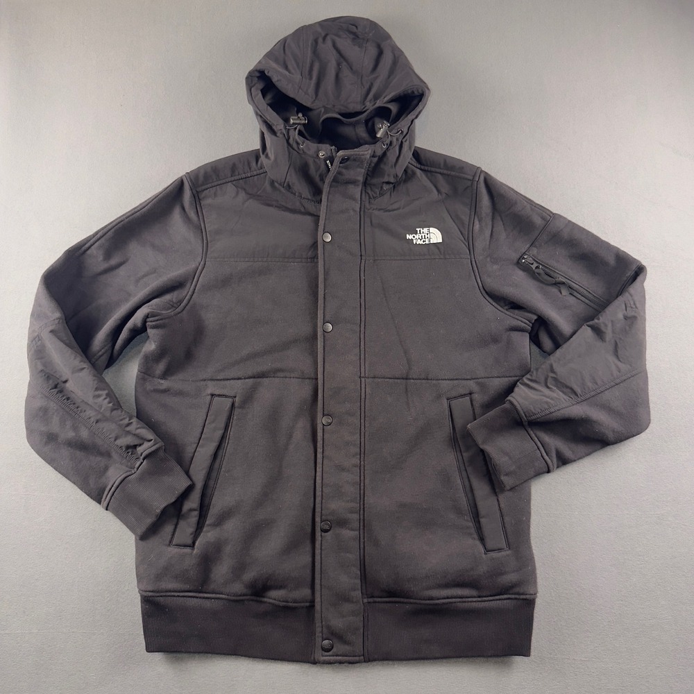 The North Face Mens Black Full Zip Hooded Jacket NF0A3XEF Large